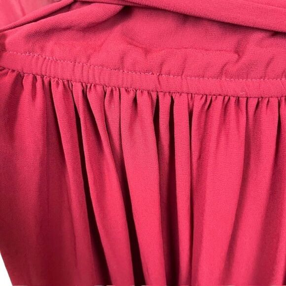 Slate & Willow Rose Illusion Dress Chiffon Lined Elastic Waist Red Womens Size 0 - Picture 7 of 14
